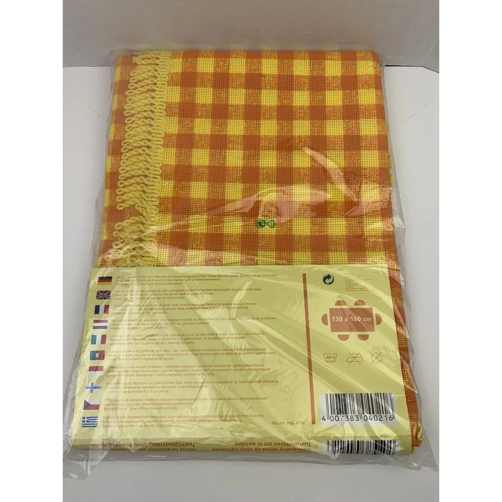 Reversible Garden Tablecloth German Knopped Surface 103cm By 160cm Checked